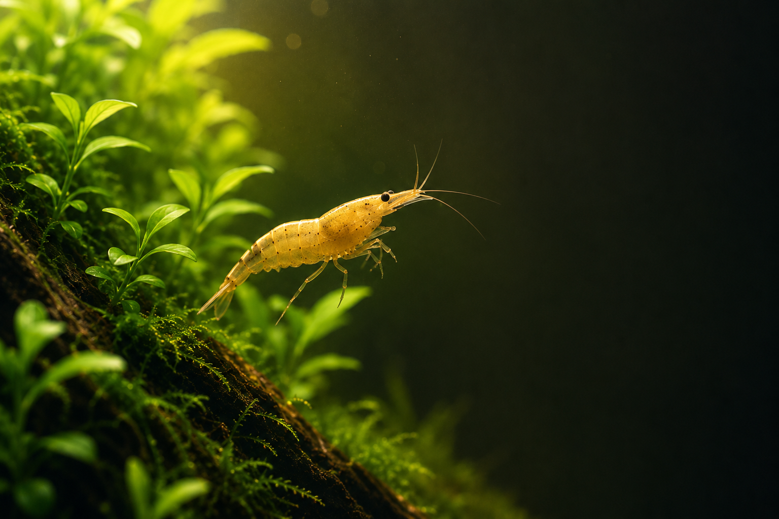 Crevette et plantes aquatiques